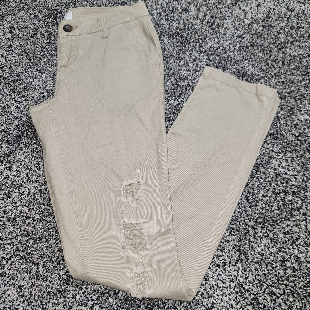 Bke Mollie Skinny Khaki Jeans Size‎ 24R Distressed, Workwear, Dress Pants Nwt